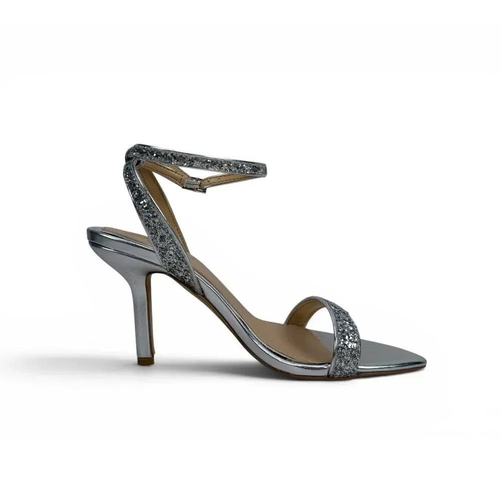 Badgley Mischka OJAI II  High Heels Womens 6 Metallic Smoke Glitter Evening Shoe